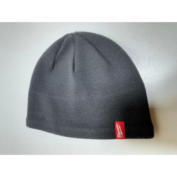 Milwaukee Lined Beanie One Size Gray Fleece Lined Tool Dad M7516 Hat Outdoors - Picture 1 of 7